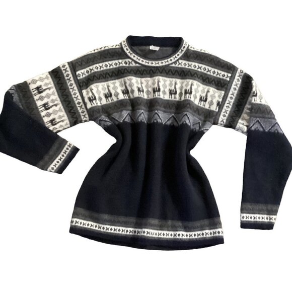 Andino Artesanias Alpaca Wool Crew Neck Sweater Sz M #86F - Picture 5 of 7